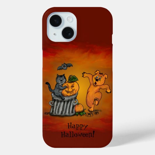 ハッピーハローウィン!ネコこうもり犬とクモ Case-Mate iPhoneケース (裏面)