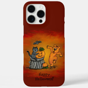ハッピーハローウィン!ネコこうもり犬とクモ iPhone 16 PRO MAXケース