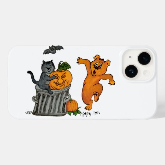 ハッピーハローウィン!ネコこうもり犬とクモ Case-Mate iPhoneケース (裏面 (横))