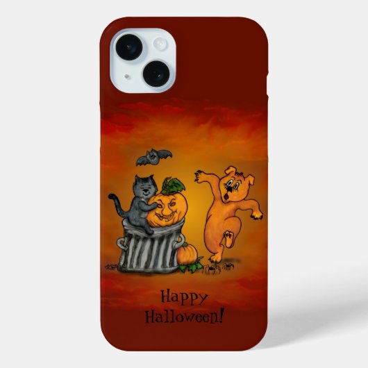 ハッピーハローウィン!ネコこうもり犬とクモ Case-Mate iPhoneケース (裏面)