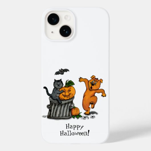 ハッピーハローウィン!ネコこうもり犬とクモ Case-Mate iPhoneケース (裏面)