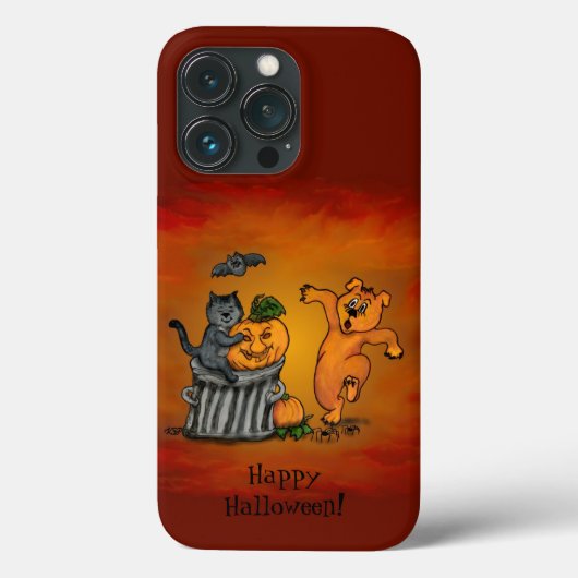 ハッピーハローウィン!ネコこうもり犬とクモ Case-Mate iPhoneケース (裏面)