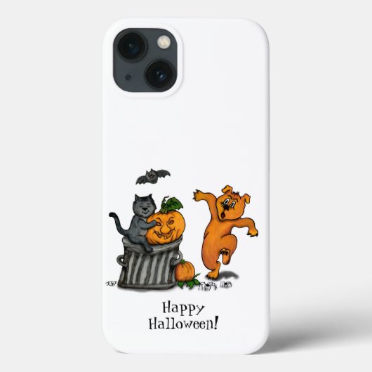 ハッピーハローウィン!ネコこうもり犬とクモ Case-Mate iPhoneケース (裏面)