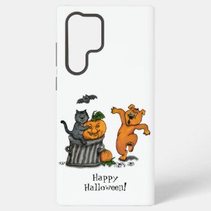 ハッピーハローウィン!ネコこうもり犬とクモ SAMSUNG GALAXY S22 ULTRAケース