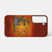 ハッピーハローウィン!ネコこうもり犬とクモ SAMSUNG GALAXYケース (裏面横)