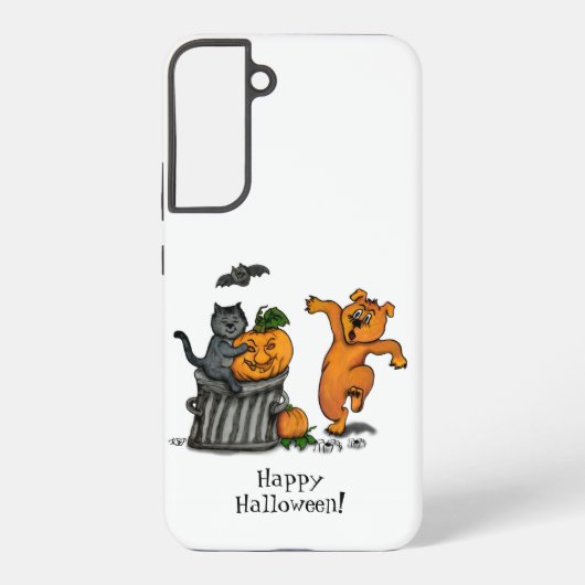 ハッピーハローウィン!ネコこうもり犬とクモ SAMSUNG GALAXYケース (裏面)