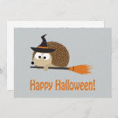 ハッピーハローウィン!ハリネズミ魔女 招待状 (正面/裏面)
