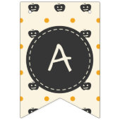 ハッピーハローウィン。ハロウィーンのカボチャのちょうちんホワイト水玉模様 バンティングフラッグ (第2の旗)