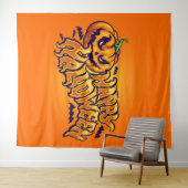 ハッピーハローウィン(ハロウィーンのカボチャのちょうちん背景) タペストリー (インサイチュ(横))