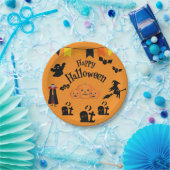 ハッピーハローウィン&ハロウィーンキャラクター ペーパープレート (パーティー)