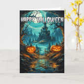 ハッピーハローウィン |ハ不気味ウス カード (黄色い花)