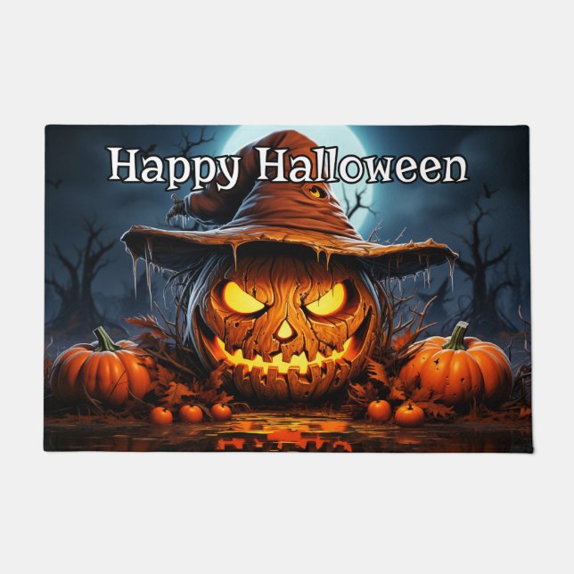 ハッピーハローウィン |パンプキすごいン ドアマット (正面)