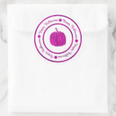 ハッピーハローウィン&パンプキンパープルシャイングラムトレンディー ラウンドシール (バッグ)