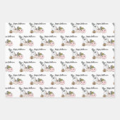 ハッピーハローウィン |ピンクのカボチャとヒマワリ ラッピングペーパーシート (正面3)