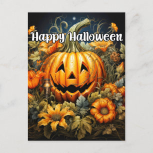 ハッピーハローウィン フェスティバル秋のカボチャ ポストカード