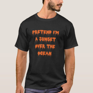 ハッピーハローウィン・フリ海の夕日 Tシャツ