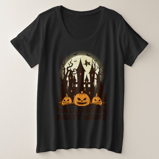 ハッピーハローウィン プラスサイズTシャツ (デザイン正面)