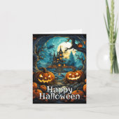 ハッピーハローウィン |マンシ不気味ョ幽霊のよく出るン カード (正面)