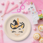 ハッピーハローウィン・ユニコーン・ウィッチ ペーパープレート (パーティー)