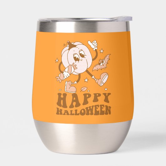 ハッピーハローウィン| レトロ水玉模様パンプキン (左面)