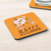 ハッピーハローウィン| レトロ水玉模様パンプキン コースター (左側)