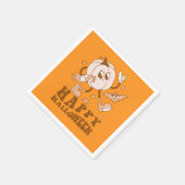 ハッピーハローウィン| レトロ水玉模様パンプキン スタンダードカクテルナプキン (角)