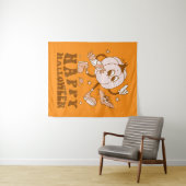 ハッピーハローウィン| レトロ水玉模様パンプキン タペストリー (インサイチュ(横))