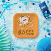 ハッピーハローウィン| レトロ水玉模様パンプキン ペーパープレート (パーティー)