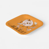 ハッピーハローウィン| レトロ水玉模様パンプキン ペーパープレート (傾斜あり)