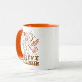 ハッピーハローウィン| レトロ水玉模様パンプキン マグカップ (正面左)