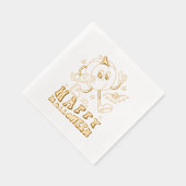 ハッピーハローウィン| レトロ水玉模様パンプキン 箔ナプキン (右)