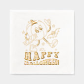 ハッピーハローウィン| レトロ水玉模様パンプキン 箔ナプキン (正面)