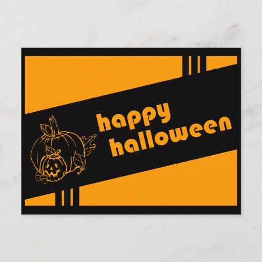 ハッピーハローウィン:レトロ: ポストカード (正面)