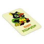 ハッピーハローウィン!ヴィンテージフクロウのギフトマグネット マグネット (右側)