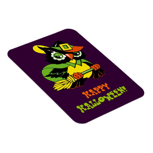 ハッピーハローウィン!ヴィンテージフクロウのギフトマグネット マグネット (右側)