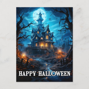 ハッピーハローウィン 不気味なオールドマンシ幽霊のよく出るョン ポストカード