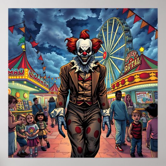 ハッピーハローウィン | 不気味ピエロカーニバル ポスター (正面)