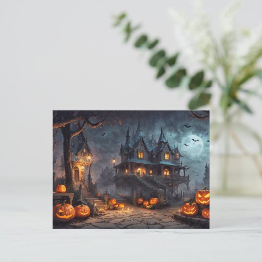 ハッピーハローウィン |住不気味幽霊のよく出る宅 ポストカード (スタンド正面)