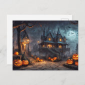 ハッピーハローウィン |住不気味幽霊のよく出る宅 ポストカード (正面/裏面)