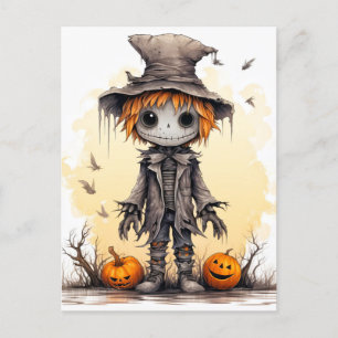 ハッピーハローウィン 可愛いかかしラグドール ポストカード