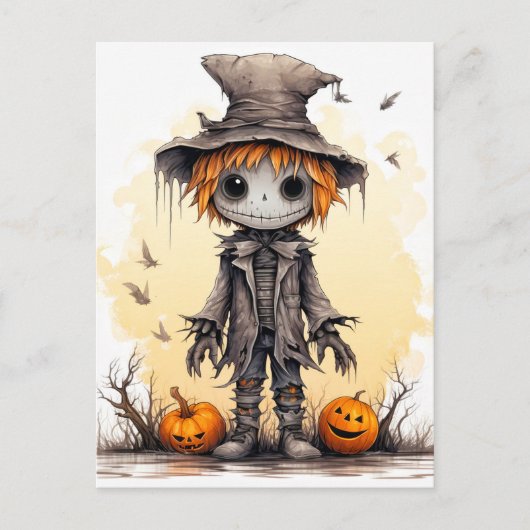 ハッピーハローウィン | 可愛いかかしラグドール ポストカード (正面)