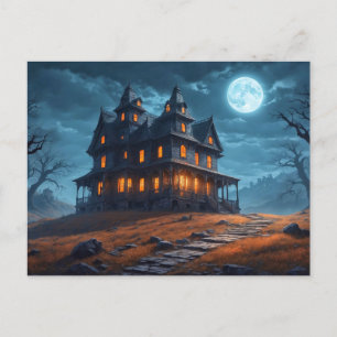 ハッピーハローウィン 家幽霊のよく出る屋 ポストカード