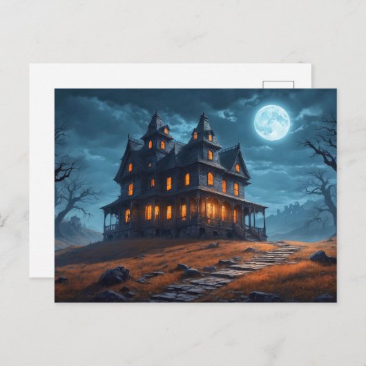 ハッピーハローウィン |家幽霊のよく出る屋 ポストカード (正面/裏面)