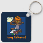 ハッピーハローウィン!小さな人狼を騙すか扱う キーホルダー (裏面)