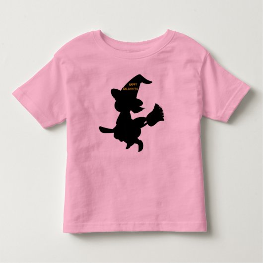 "ハッピーハローウィン"小さな魔女 トドラーTシャツ (正面)