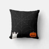 ハッピーハローウィン |幽霊とカボチャSpider Web クッション (正面)