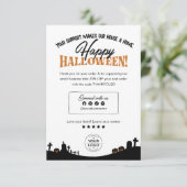 ハッピーハローウィン!幽霊のよく出る家不気味有感謝 サンキューカード (スタンド正面)