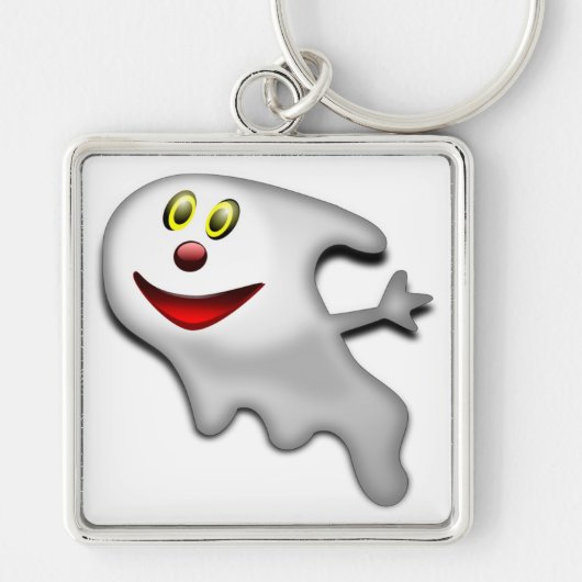 「ハッピーハローウィン」幽霊 キーホルダー (正面)