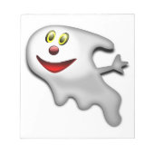 「ハッピーハローウィン」幽霊 ノートパッド (正面)
