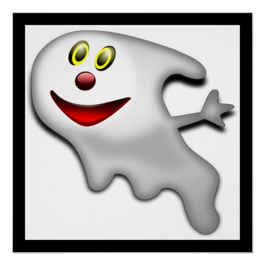 「ハッピーハローウィン」幽霊 ポスター (正面)